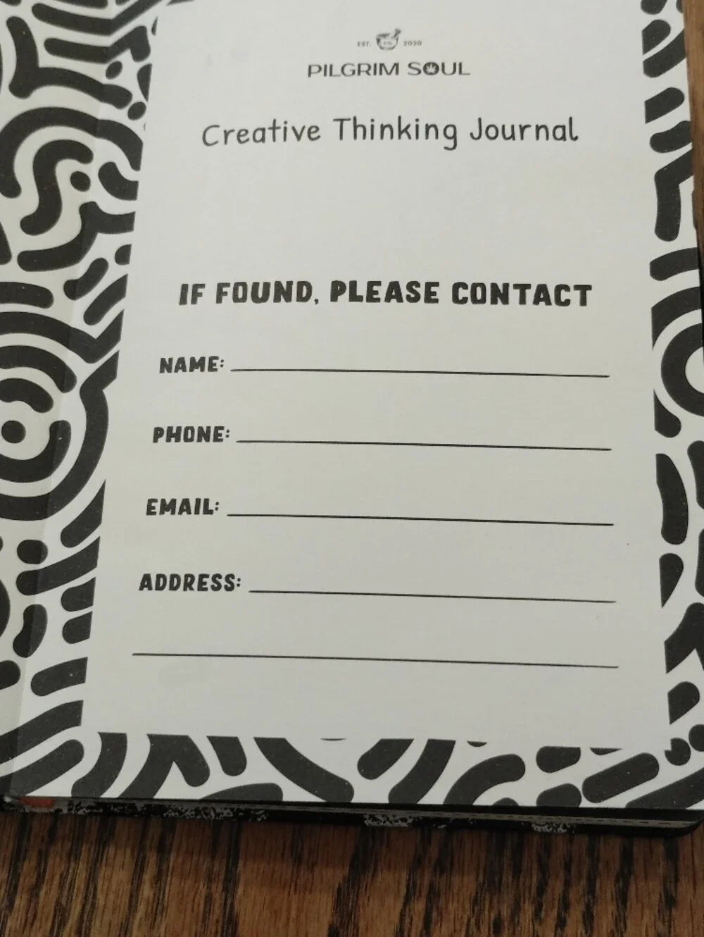Pilgrim Creative Thinking Journal - Black, White, Orange